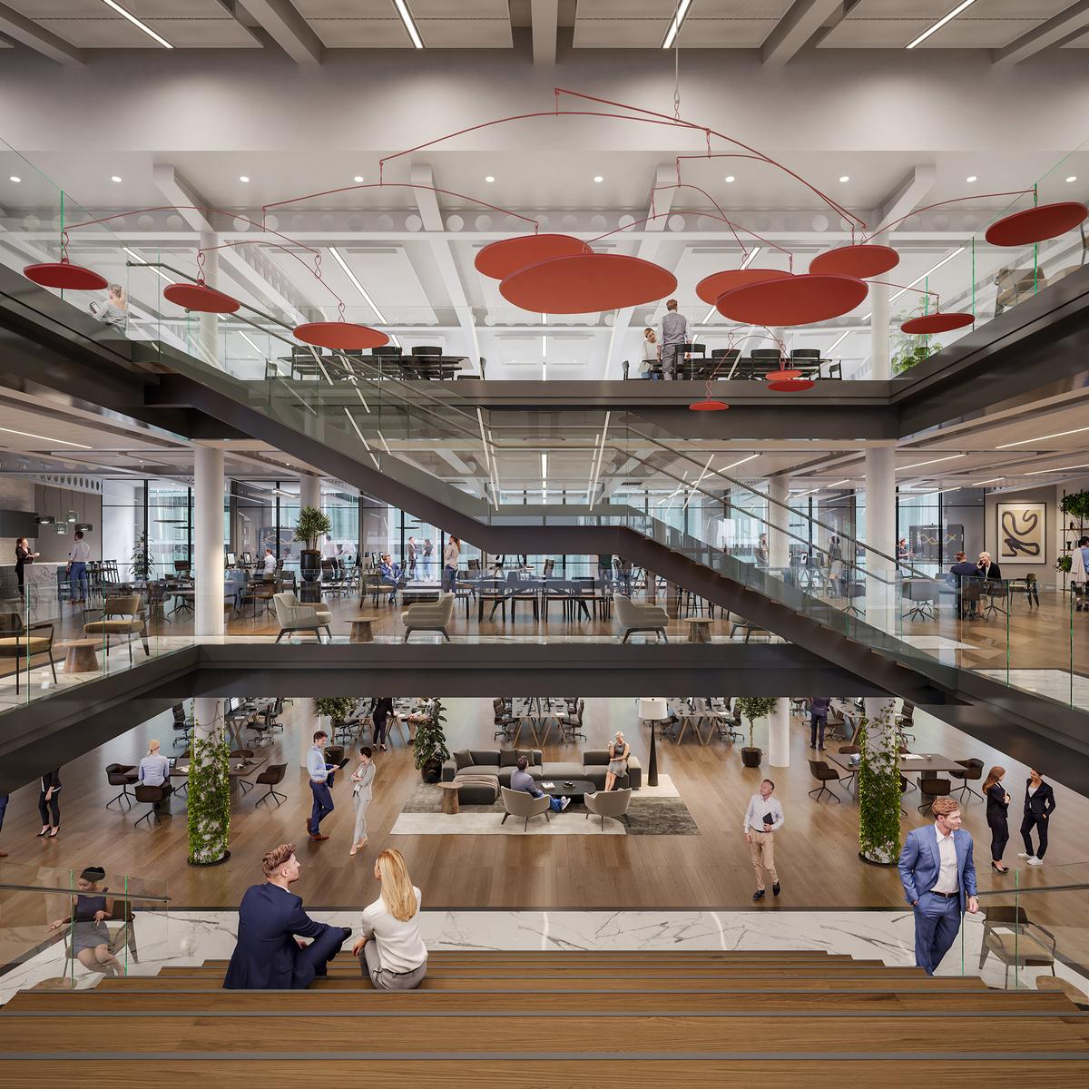 Visualization: “The Penthouse” spans three floors with spacious open-space community areas