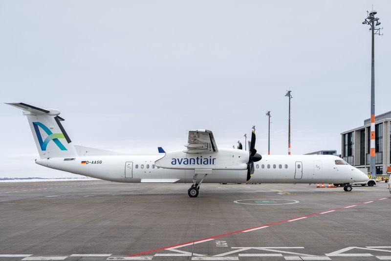 Air Uniqon aircraft on the apron at Berlin Brandenburg Airport