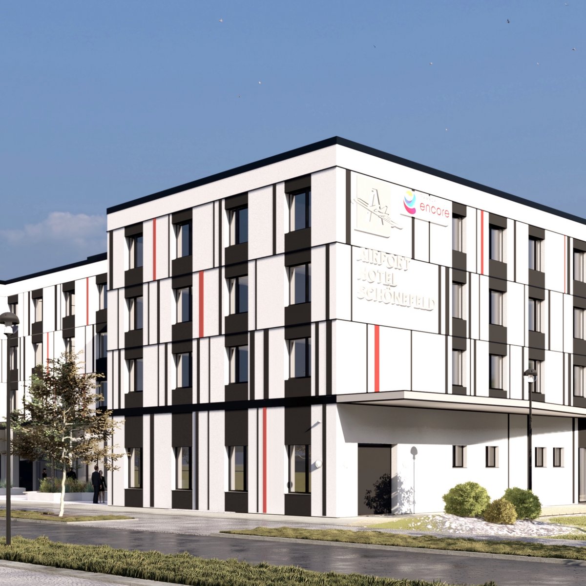 Visualisation of the new Airport Hotel at Waßmannsdorf S-Bahn station