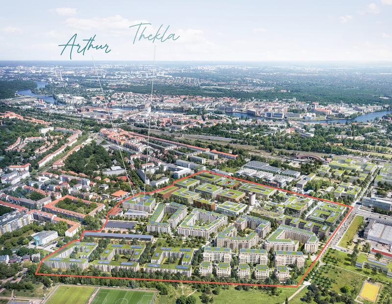 Aerial visualization of the Segelflieger Quarter Berlin