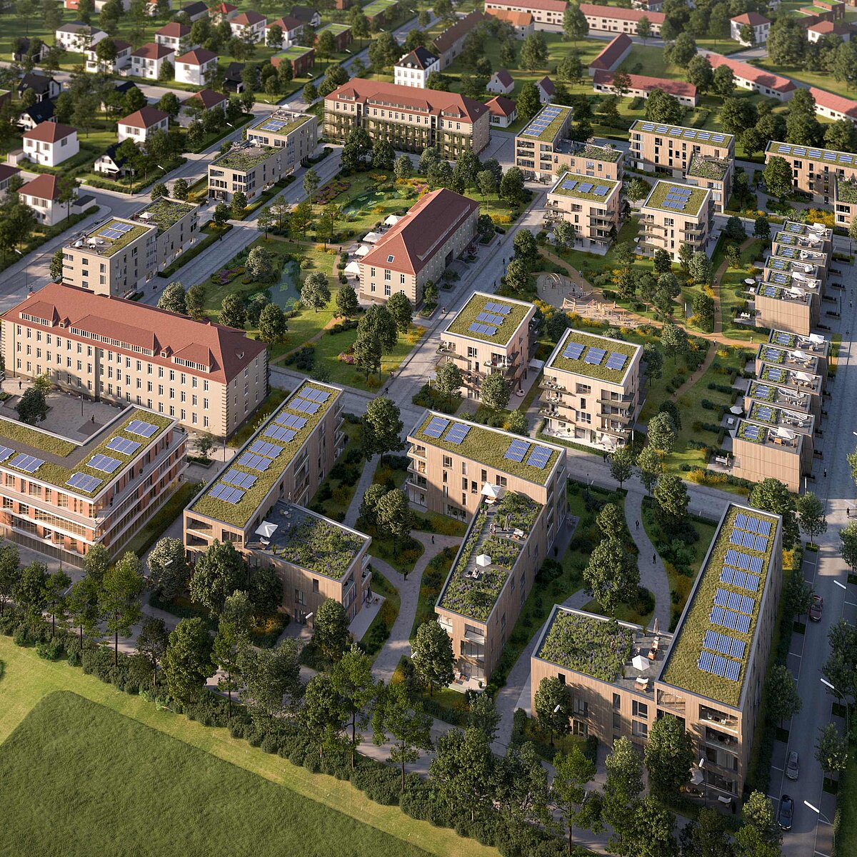Aerial view: Property with around 51,700 square meters in Stahnsdorf