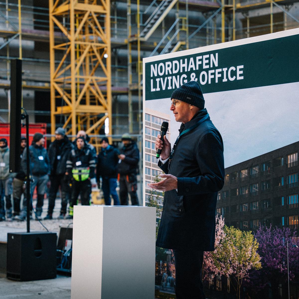 Topping-Out Ceremony Speech for Nordhafen Living & Office.