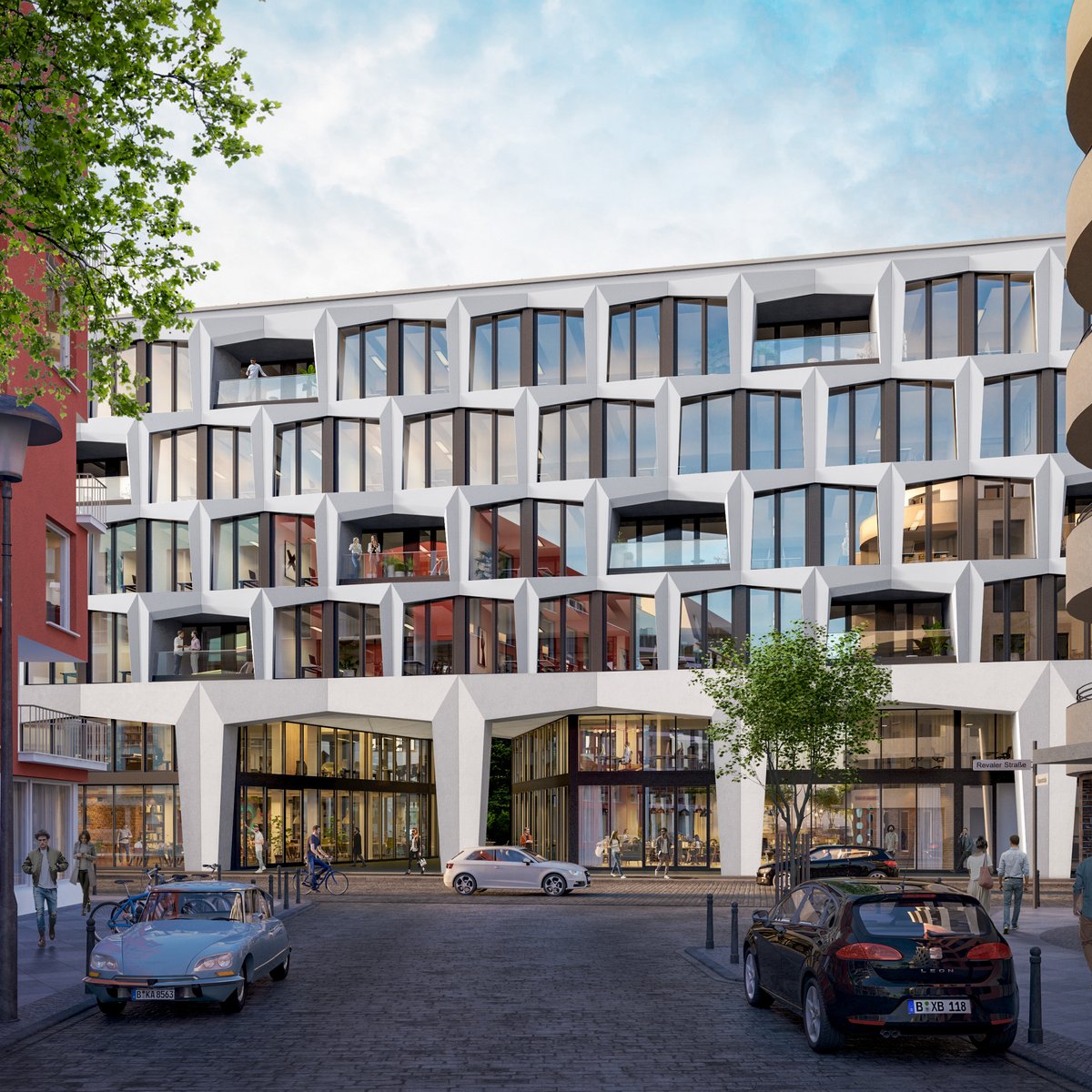 Visualisierungen des Neubauprojekts THE B