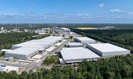Aerial view of the Verdion industrial and commercial park in Ludwigsfelde