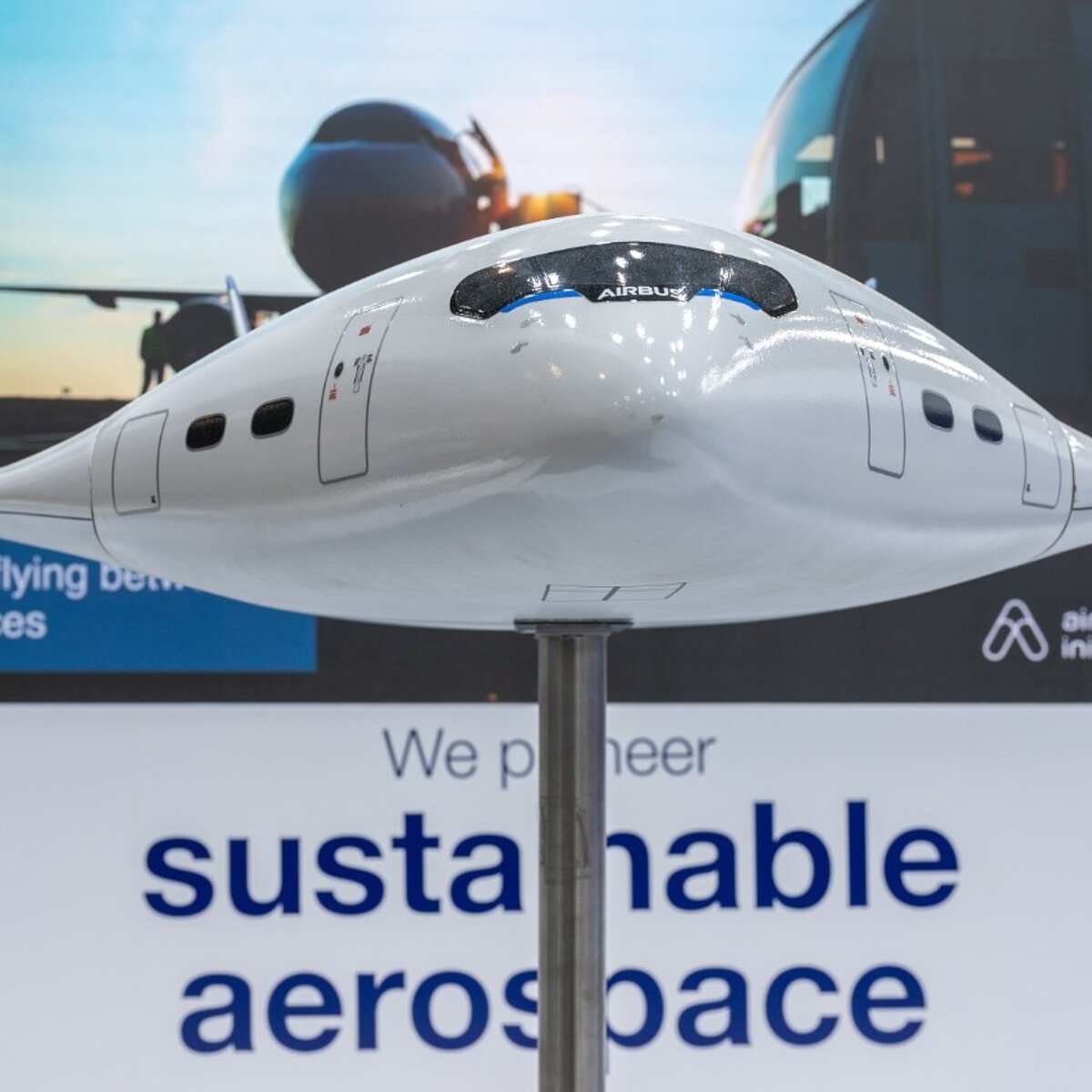 Advertising image for the ILA 2024 - Sustainable flying, Airbus model