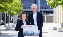 Portrait of the Airport Company's 2023 Annual Report with Ms. Aletta von Massenbach and Jörg Simon, Chairman of the Supervisory Board