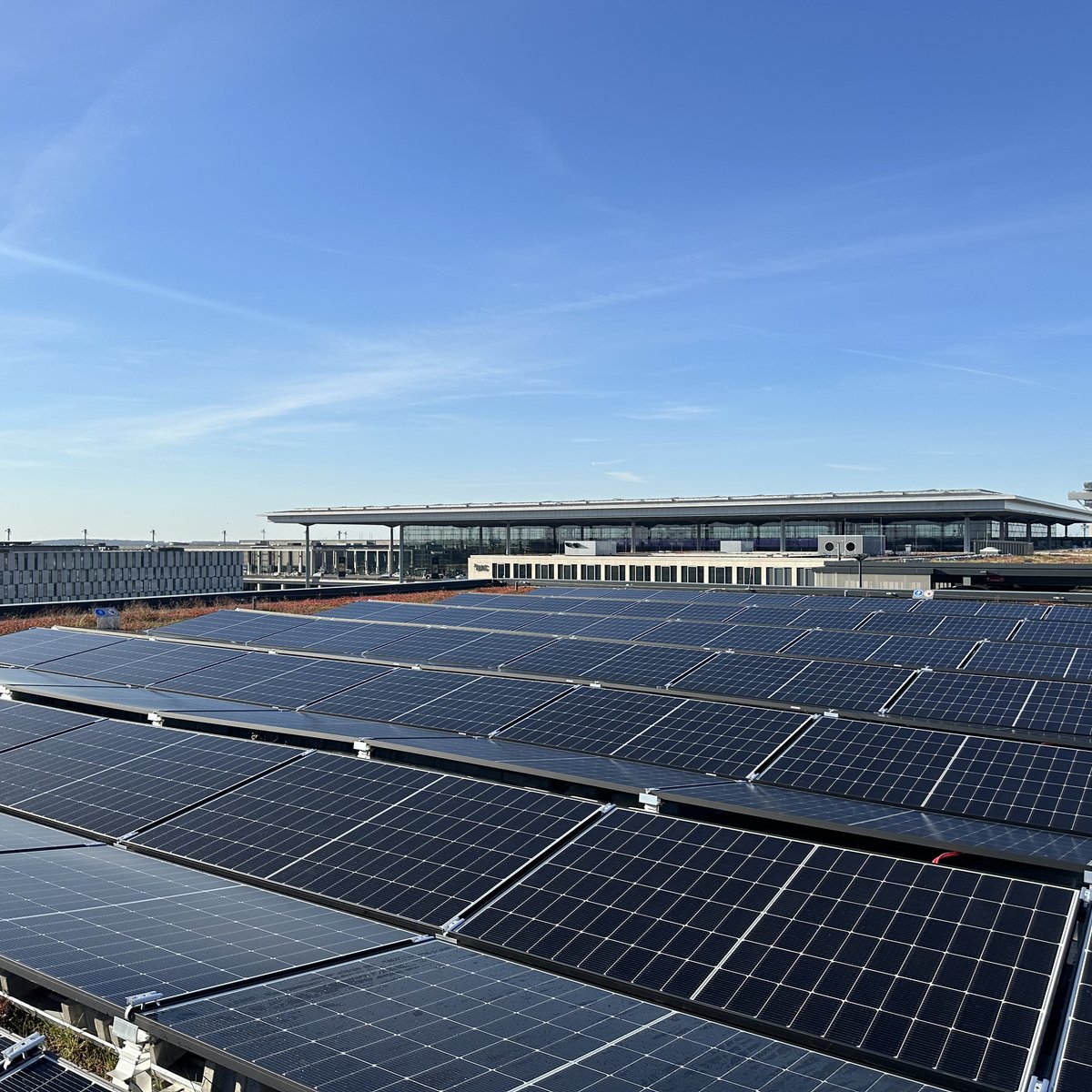 A view of the rooftop installation of the photovoltaic system on the BER campus.