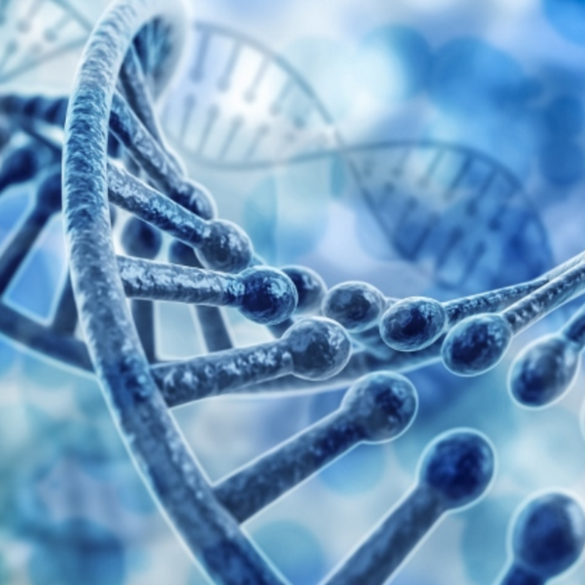 The image shows an animation of a DNA strand.