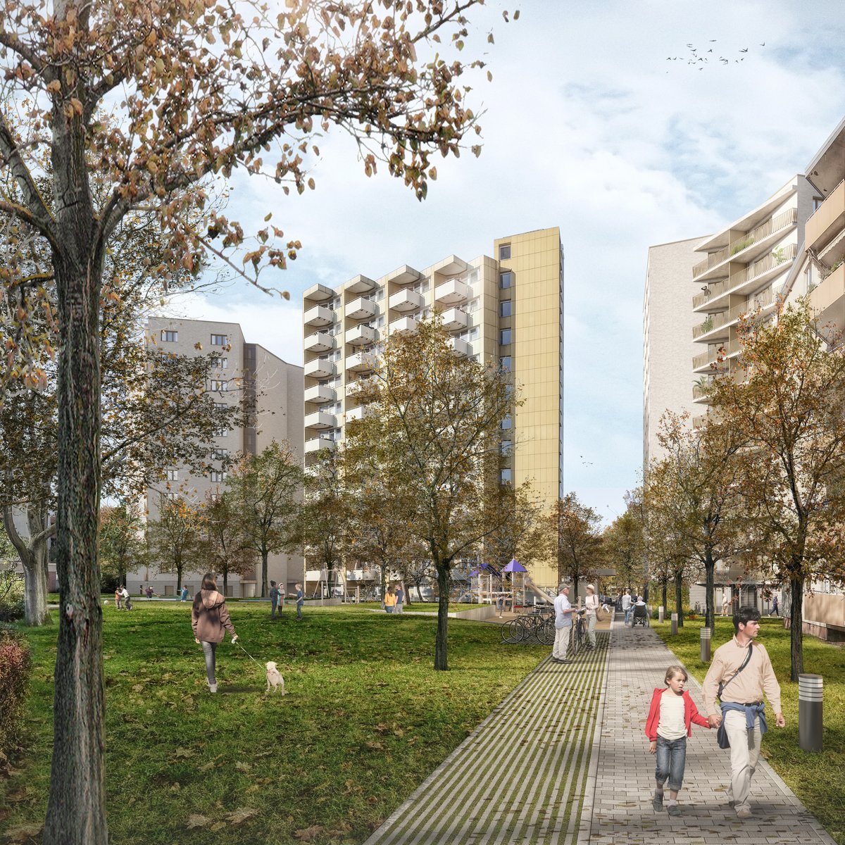 Visualization of the “Am Mühlenberg” residential complex 