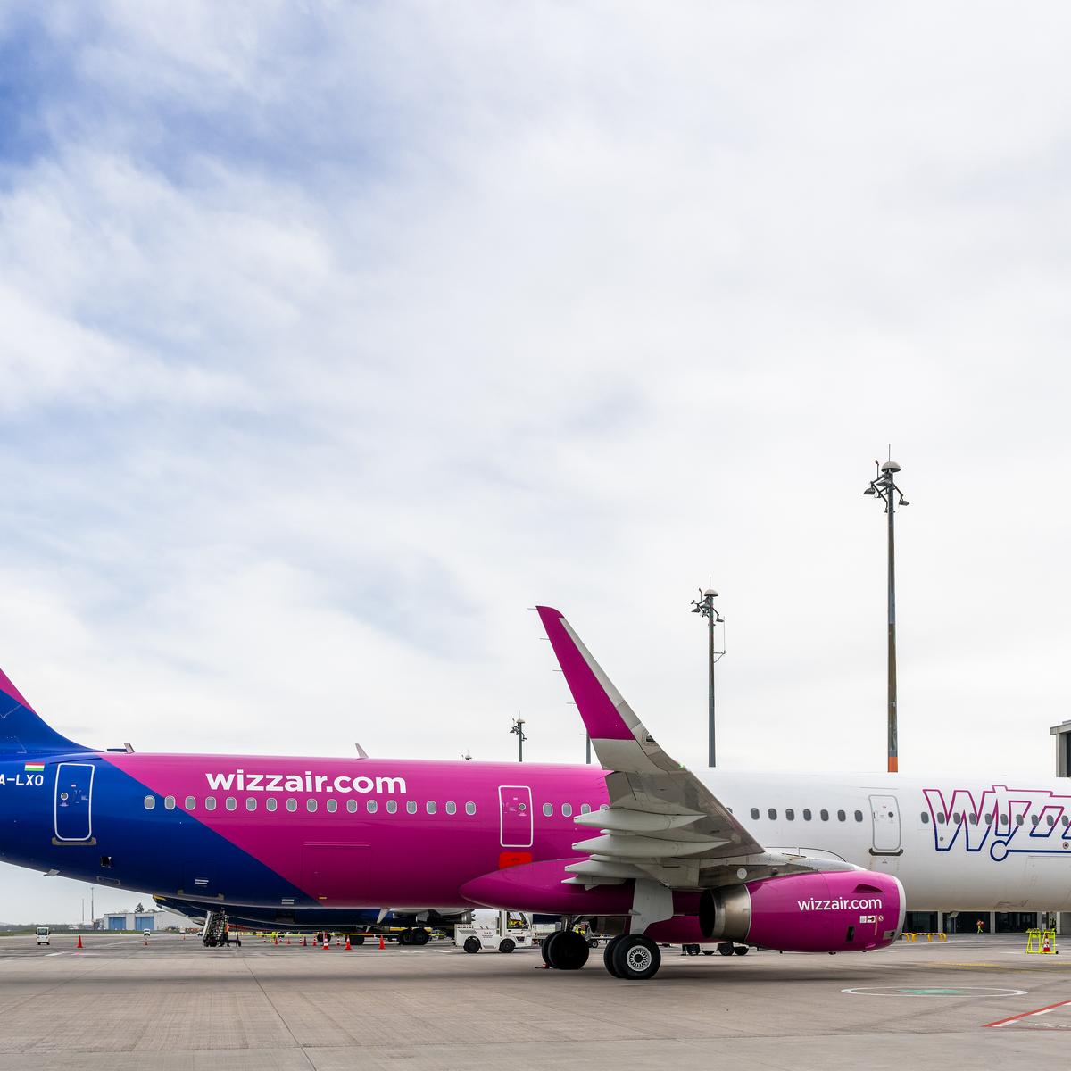 Wizz Air aircraft on the taxiway at Berlin Brandenburg Airport