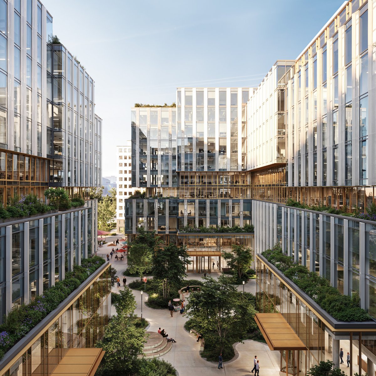 Visualization of the future LXK Campus in Berlin - inner courtyard