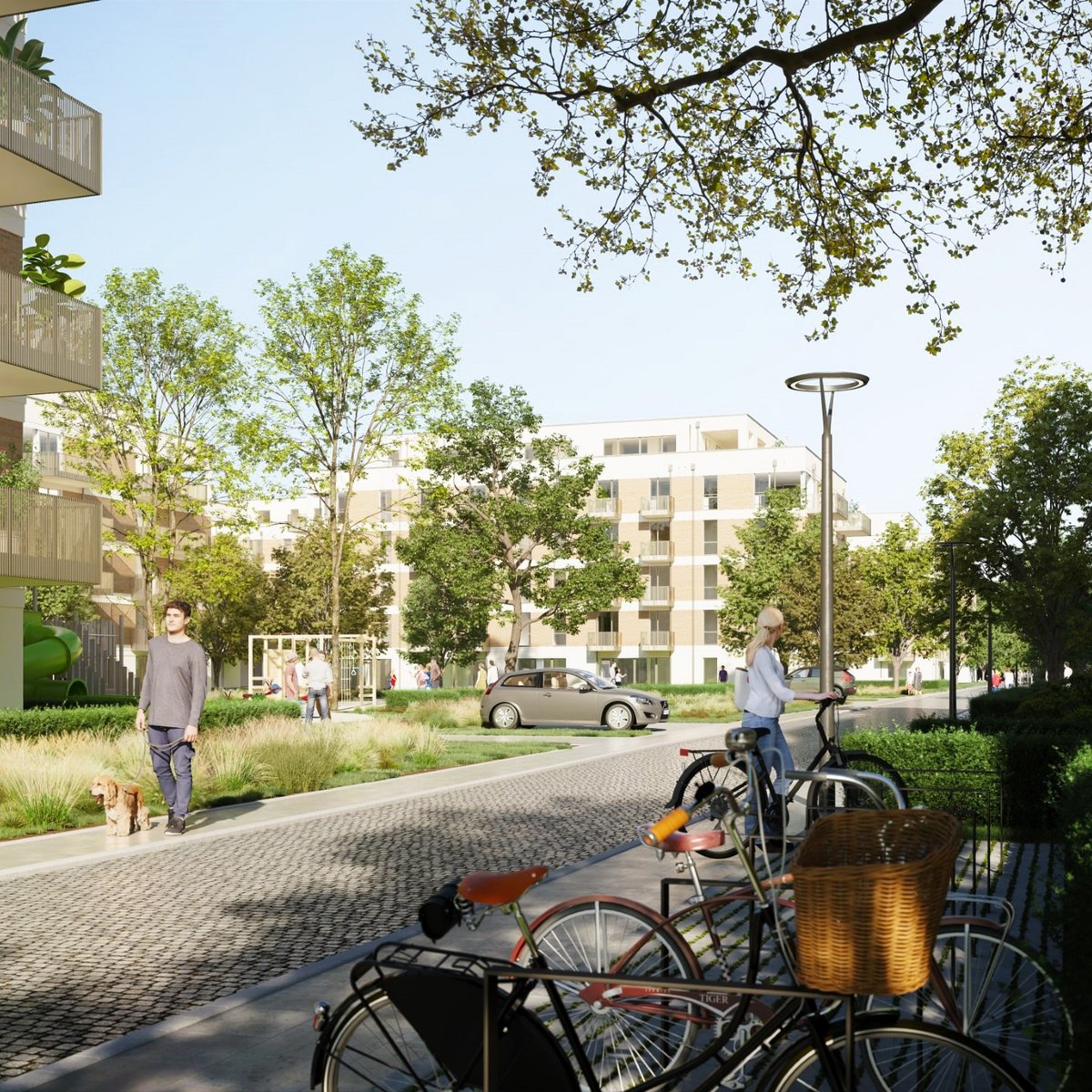 Visualisation of the Greenpark residential project in Berlin Neukölln