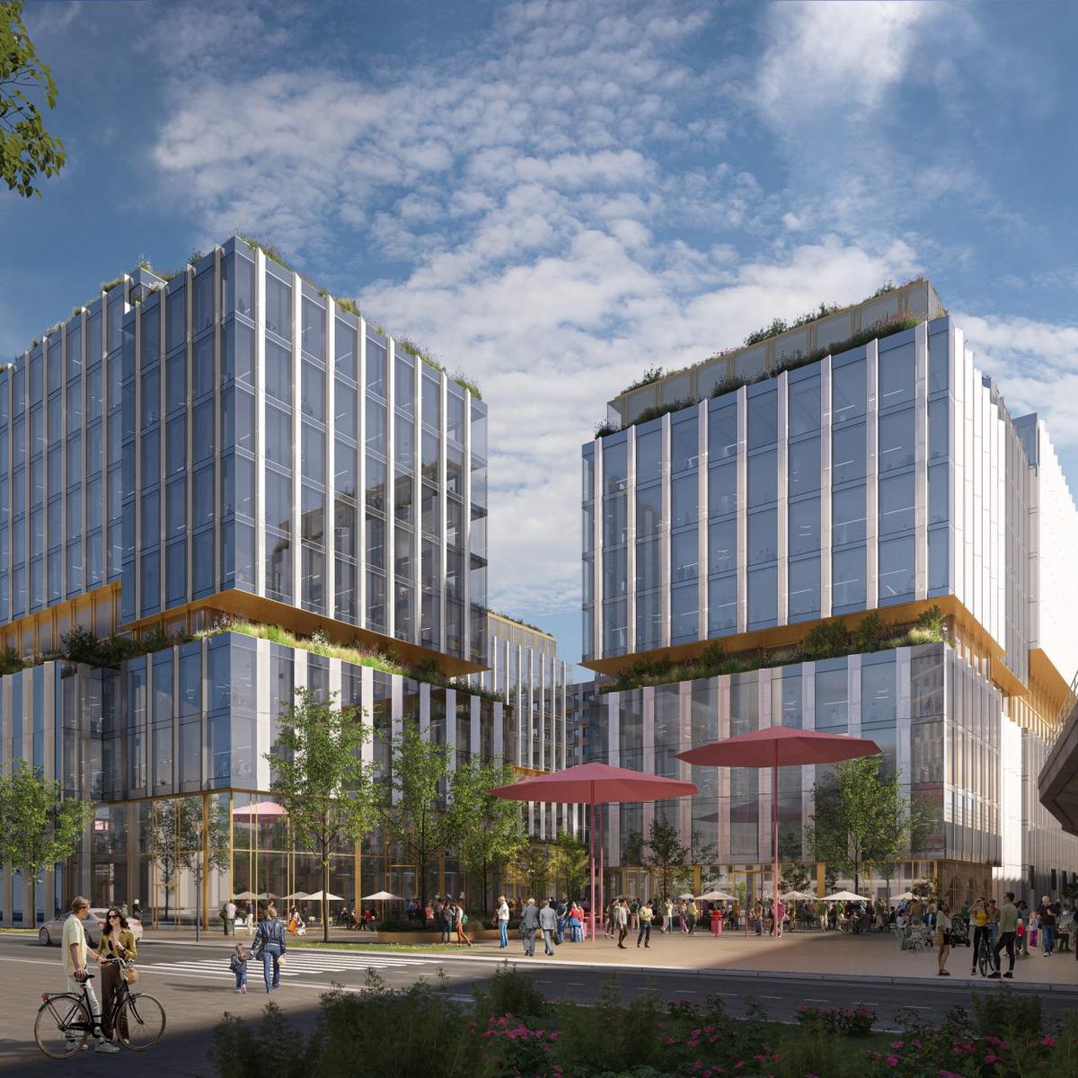 Visualisation of the LXK office and residential campus in Berlin