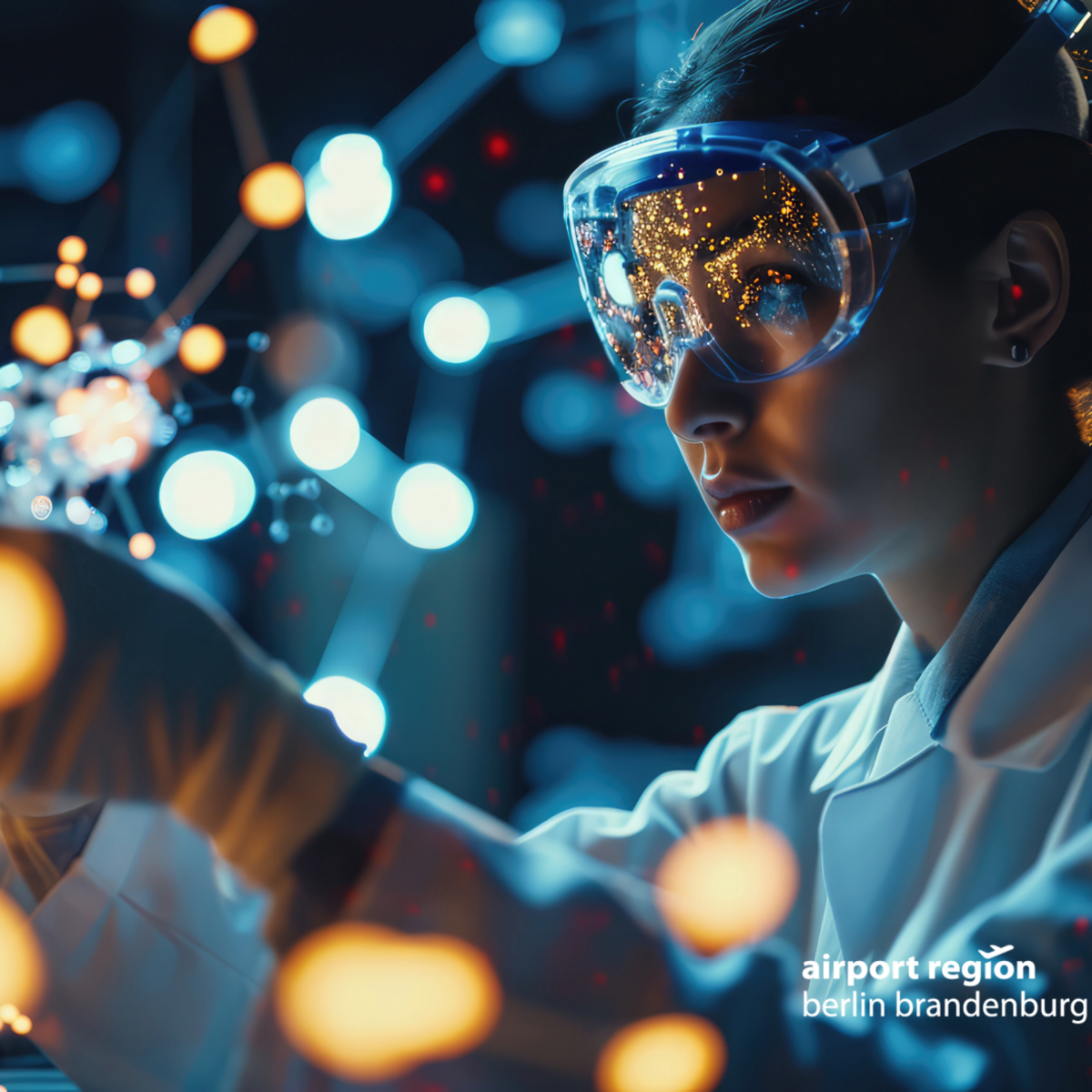 Symbolic image showing a physicist possibly working on a quantum model of an atom.