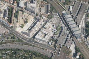 Luftaufnahme des Gewerbegebietes Südkreuz