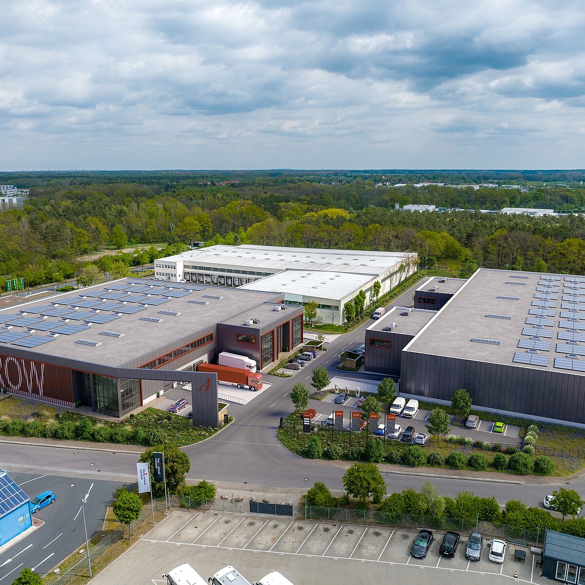Aerial view of the industrial park in Ludwigsfelde