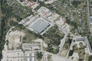Luftaufnahme des Gewerbestandortes Grünau