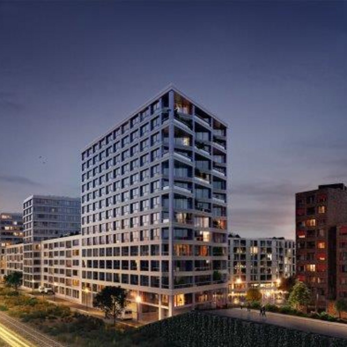 [Translate to English:] Visualisierung zu TOWNSCAPE übernimmt die Fertigstellung des QH Track