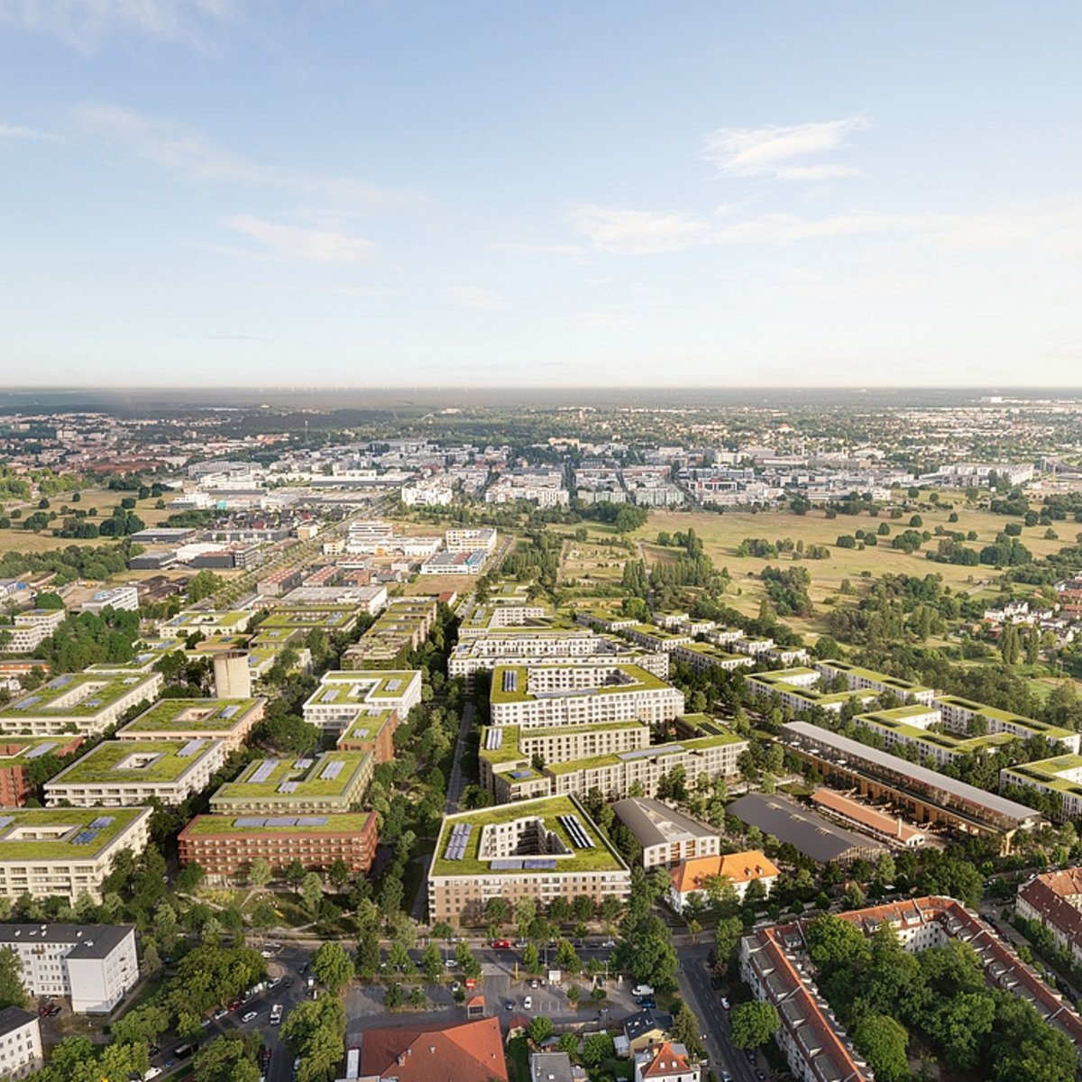Aerial view of the glider pilot training area in Berlin
