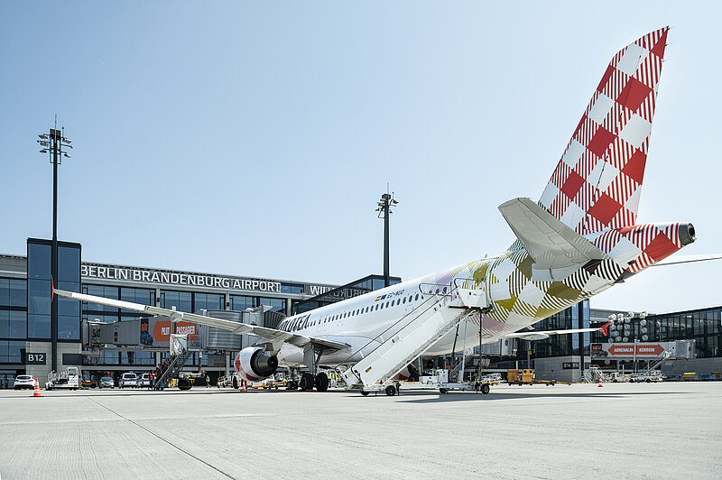 Volotea airline machine on the tarmac