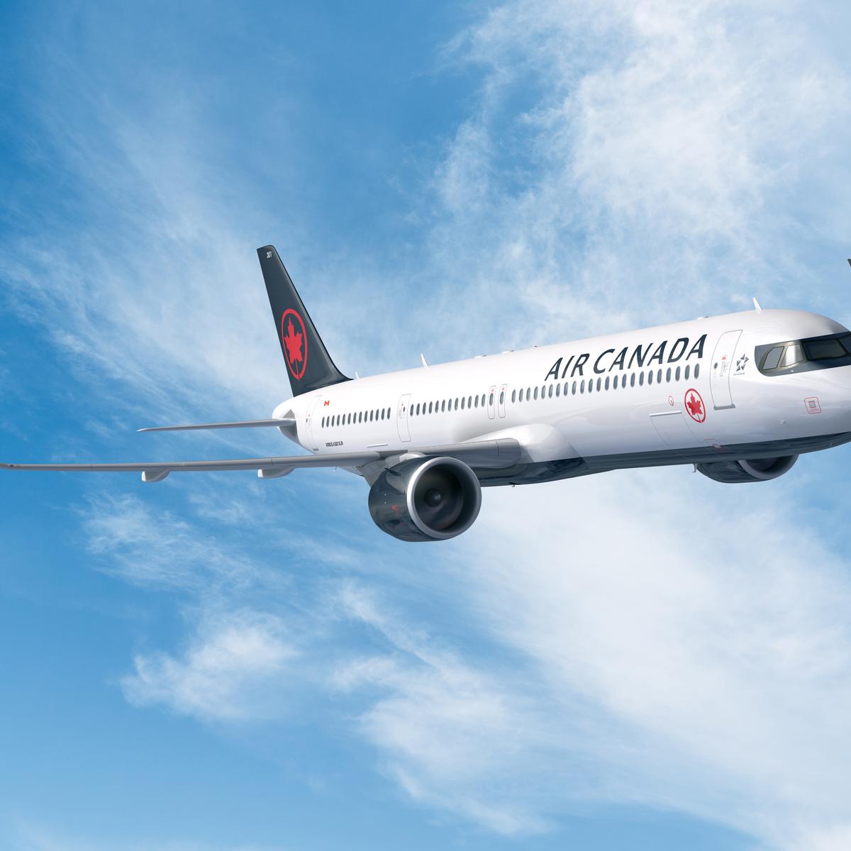 Visualization of an Air Canada aircraft, type Airbus A321 XLR