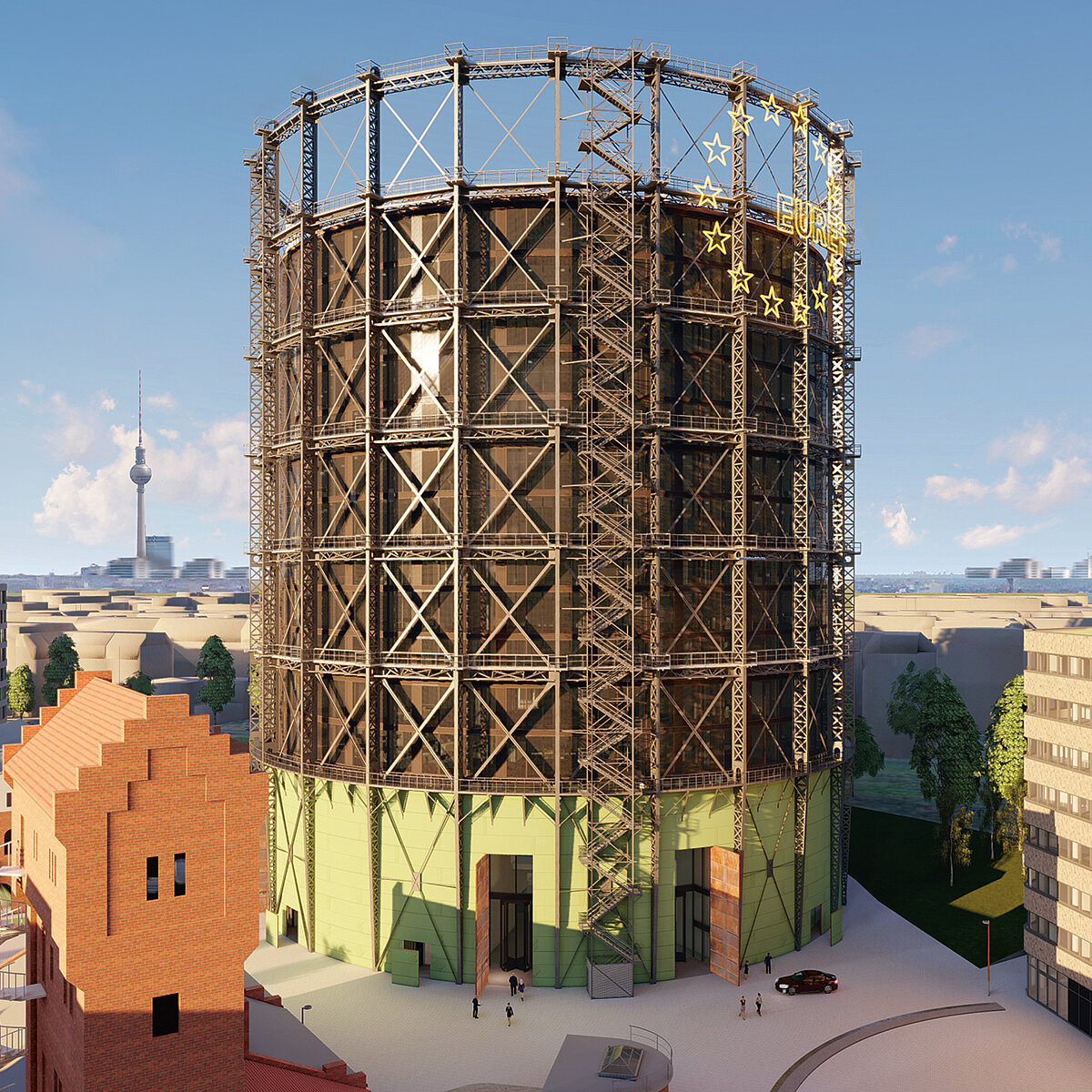 Visualization EUREF CAMPUS Gasometer Exterior