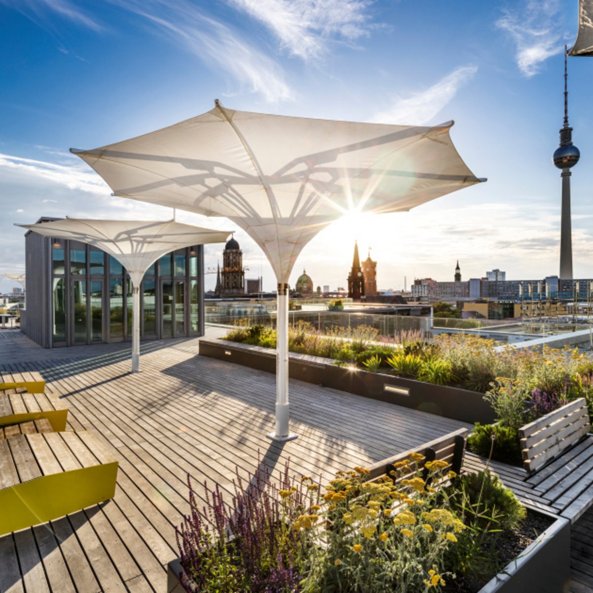Photo of the rooftop terrace at BEAM Berlin