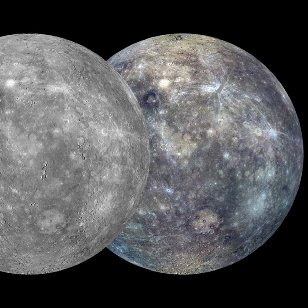Mercury in Focus: Contrasts between black and white and intense colors