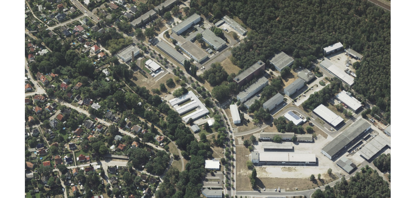 Luftaufnahme Gewerbegebiet Innovationspark Wuhlheide